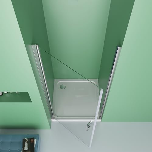 DOOLEEWEE Duschtür 90 x195cm nischentür dusche Nano Glas Duschkabine Pendeltür dusche duschtrennwand Duschabtrennung