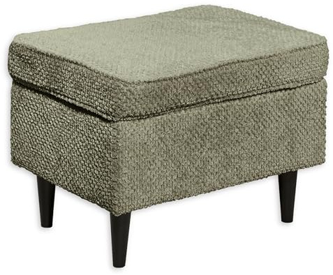 Stella Trading Oskar Fußhocker gepolstert, Olive - Vintage Polsterhocker für Sessel, Couch und Sofa - 63 x 43 x 42 cm (B/H/T)