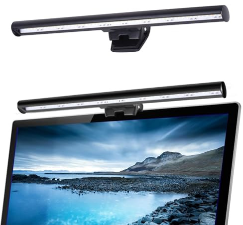 Lámpara para monitor de laptop, barra de luz LED para pantalla, brillo ajustable y temperatura de color, lámpara de tableta para el cuidado de los ojos para teclado, sin reflejos de pantalla, ahorro