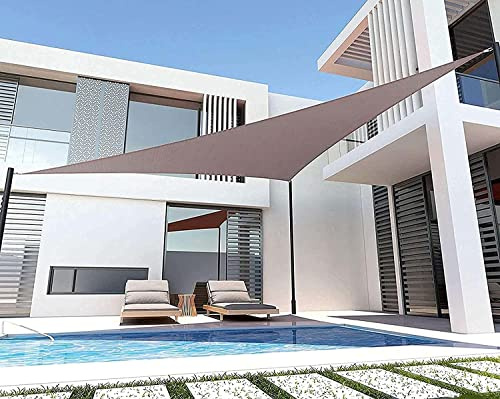 Voile d'ombrage Voile D'Ombrage Triangle 4x4x4 M Imperméable - Toile D'Ombrage Triangulaire Avec Fixation En Acier Inoxydable Voile D'Ombrage Pare-Soleil Coupe-Vent For Balcon, Jardin, Terrasse(Khaki,