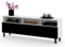 Euro Style TV-Schrank King TV Lowboard Kommode Fernsehschrank Wohzimmer 100/120/140/160cm, Weiß/Schwarz 160
