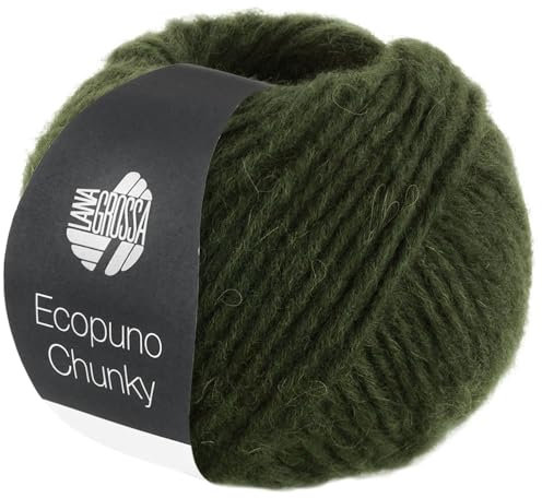 LANA GROSSA Ecopuno Chunky | Superleichtes, flauschiges Effektgarn mit Baby Alpaka | Handstrickgarn aus 33% Schurwolle (Merino) & 19% Alpaka | 50g Wolle zum Stricken & Häkeln | 70m Garn FB 138