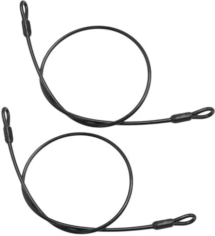 VIKKSAER 2 cavi di sicurezza per bici da 6,5 m, con passanti, da 5 mm, in acciaio intrecciato, resistente al taglio, per porte elettriche e biciclette