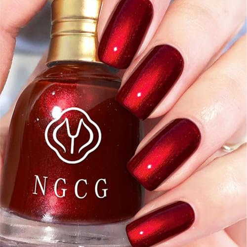 Nail Polish - Wine Red Nail Varnish - Burgundy Red Nail Polish - Long Lasting Chip Resistant & Quick Drying Nail Polish for DIY Nail Art Manicure at Home