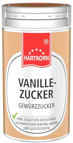 Vanille Zucker - 50g im Aluminium Gewürzstreuer von Hartkorn - wiederverschließbar und wiederbefüllbar