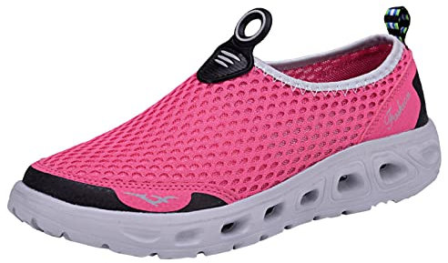 Womens White Pumps Arch Support Shoes for Women Women Sport Shoe Fashion Comfortable Sneaker Casual Running Walking Shoes Womens Slip On Trainers Ladies Black Trainers (Hot Pink, 6)