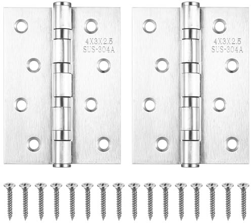 Juego de 2 bisagras de acero inoxidable plegables,bisagras para puertas de 25mm,bisagras resistentes,bisagras de piano de acero inoxidable, bisagras pequeñas para puertas de madera,ventanas, armarios.