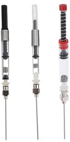SEWACC 3pcs Fountain Pen Converter Refill Ink Tool Bulb Fountain Pen Ink for Fountain Pens Ink Spring Converters Fountain Pen Push Fill Ink Converter Cross Stainless Steel Black