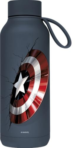Quokka Bouteille isotherme en acier inoxydable solide avec crochet Slate 510 ml Captain America