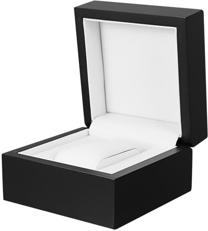 PACKOVE 1 Stück Karton Uhrenbox Schmuck Weiden Vitrine Korb Anzeige Deckel Praktisches Uhrenetui Uhrenorganisator Uhrengehäuse Leder Black