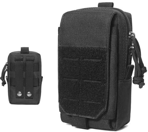 1 Pezzo Borsa da Cintura Tattica Smartphone, Borsello da Cintura Multifunzionale, Borsello Tattico, Nero, Marsupio Militare, Marsupio Uomo da Cintura, per Arrampicata, Campeggio, Caccia