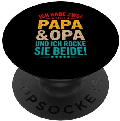 Bester Papa und Opa Opi bunt Retro Vater Vati Papi Cooles PopSockets Klebender PopGrip