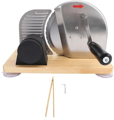 Manual Bread Slicer with Hand Crank, Adjustable Thickness Home Bread Slicer for Homemade Sourdough Rotary Slicer for Homemade Sourdough, Sandwich, and More