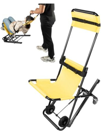 Silla de ruedas para subir escaleras, con 160 kg, capacidad de carga, plegable y elevador de escaleras, de aluminio, ayuda ligera para personas mayores, rescatistas