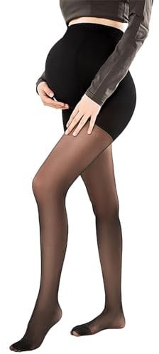 Conjunto de lencería para mujer, color rojo, medias cálidas, opacas, mallas sólidas para embarazadas, mallas térmicas para mujeres embarazadas, color rojo, Negro , talla única