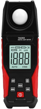 Tnfeeon Digitaler Lichtmesser, Illuminanztester, Genaue 0,1 Bis 200.000 Lux, Schnelle Reaktionszeit, LCD -Display für Fotografen, Haus-, Büro- und Außengebrauch, Kompaktes Design, Komfortabel