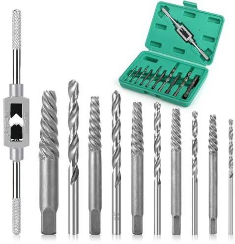 Set de 5 Forets Métal HSS & Extracteurs de Vis, Revêtement Titane, Pour Métal Bois Mur, Acier Haute Alliage, Boîte de Rangement