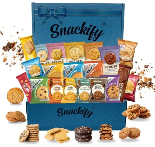 Luxury Biscuits Gift Set Hamper Bundle Contains 20 Packs of Individually Wrapped Biscuits Multipacks Snackify Gift Hamper Includes a Variety of Loved Treats, Perfect for Gifting (1 Box)