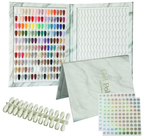 320 Nagel-Präsentationsbuch mit 320 Nagelspitzen, professionelles Nagellack-Probebuch für Farbdisplay, Kunststoff-Nagelmuster, Organizer-Diagramm mit 2 Bögen mit 1–100 Nummernschildern
