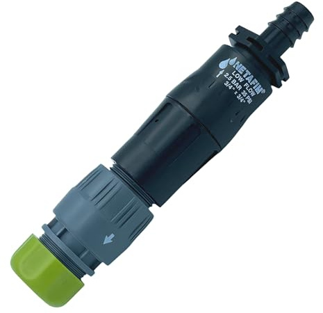 Druckregulierte Anschlusseinheit mit Netafim Druckminderer 2,5 bar - für Tropfschlauch, Tropfrohr, Perlschlauch & Mikrobewässerung (Basic 1-Weg-Steckanschluss)