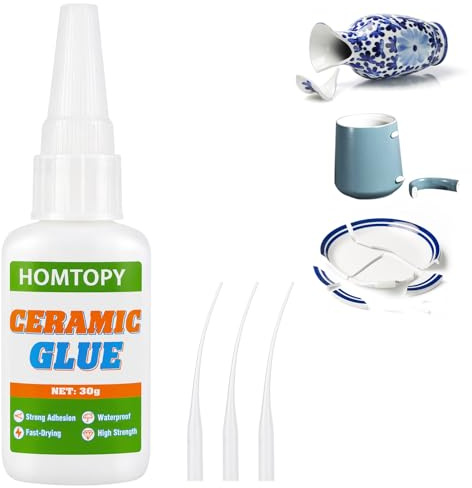 NUTKIT Precision Super Glue 30g, Ceramic Glue | Strong Fast-Setting Liquid Adhesive with Transparent,Drip Free, Water and Heat Resistant,Heavy Duty Instant Glue for Ceramics