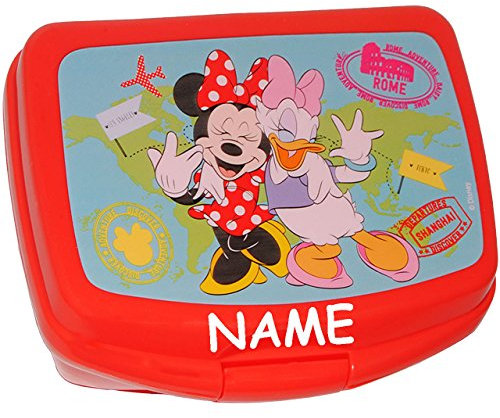 alles-meine.de GmbH Lunchbox/Brotdose - Minnie Mouse & Daisy - incl. Name - großes Fach - SUPERLEICHT - Brotbüchse Küche Essen - aus Kunststoff - für Mädchen - Kinder - VES..