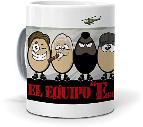 mundohuevo Taza Original Para Regalar El Vitruvio Versión Huevo | Taza Con Mensaje Gracioso De Arte | Tazas De Café, Desayuno Y Té | Regalos Amigo Invisible | Regalo Navidad | Cerámica 350 ML