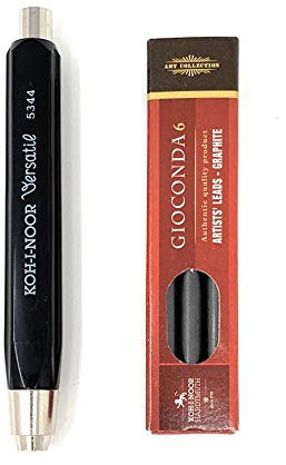 Koh-I-Noor 5344 Stylo et variante avec mine de rechange 1 Minenhalter + Ersatzminen 2B Noir