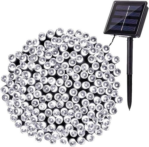 BrizLabs Solar Lichterkette Außen, 22M 200 LED Solarlichterkette Wasserdicht Außenlichterkette 8 Modi Solar Beleuchtung Deko für Garten, Terrasse, Yard, Haus, Hochzeit, Weihnachten, Kaltweiß