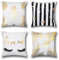 Artscope 4er-Set Dekorativ Kissenbezug 45 x 45 cm, Superweiche Kissenbezüge Dekokissen Kissenhülle Set Kissen Fall für Sofa Auto Schlafzimmer Zuhause Dekor (Heißprägen Ananas/Wimpern)