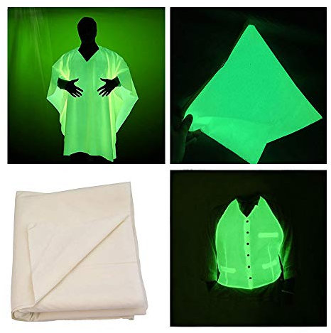 Leuchtet im Dunkeln, fluoreszierender phosphoreszierender Stoff, leuchtendes Material für Kleidung, Hüte, Kleidungsstücke und mehrere Verwendungszwecke, leuchtet bis zu 5 Stunden (99,1 x 134,6 cm).