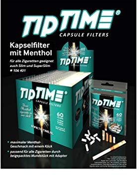 LK Trend & Style TipTime Zigarettenfilter Zigarettenhülsen Click mit Menthol Geschmack Mentholkapsel zum Aufstecken Filterhülsen mit klick (10 Päckchen mit je 60 Filter + Zubehör)