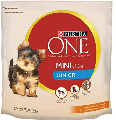 PURINA ONE Hundefutter Junior mit Huhn und Reis, 6 x 1,5 kg