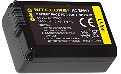 Nitecore NP-FW50 Kamera Akku für Sony, 1030mAh, 7,2V