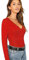 Women's Ladies Long Sleeve V Neck Basic Top Jersey Plain Stretchy Slim Fit Casual Wear T-Shirt Tee Tops 8-10 Red