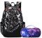 Asge Schulrucksack Jungen Teenager Mädchen 2-teilig Backpack Groß Rucksack Kinder Schultasche für 8-15 Jahre School Bags for Boys Wasserdicht Schulranzen mit Kawaii Federmäppchen