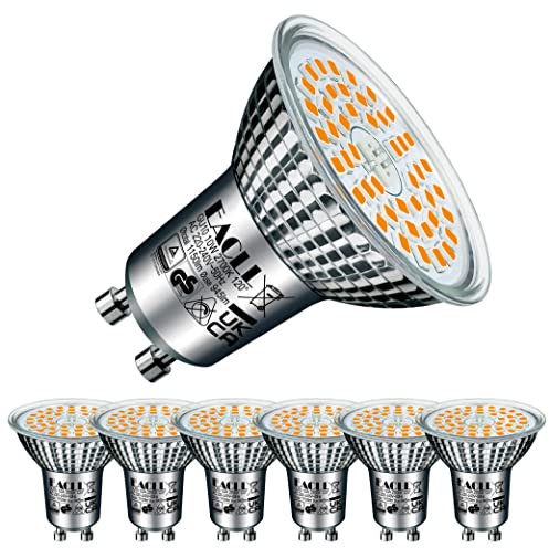 EACLL GU10 LED Warmweiss 10W Ersetzt 125W Halogen Leuchtmittel, 6er-Pack. 945 Lumen 2700K Birnen, AC 230V Flimmerfrei Strahler, Abstrahlwinkel 120 Grad Spot, Nicht Dimmbar Reflektorlampen
