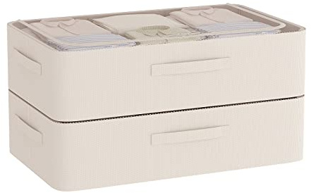 CYhom Under Bed Storage Bins Frame Storage Box Oxford Fabric Sturdy Underbed Container Foldable Stackable Large Capacity Clothes Organizer