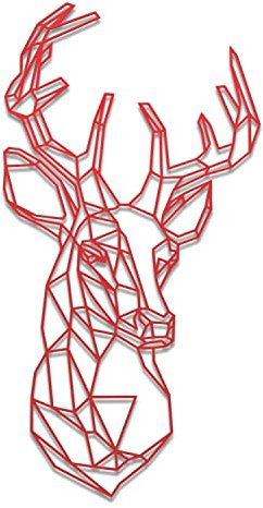 tuning-art WB02 Wanddekoration | Deko Metallschild | Stahl | Massiv | geometrische Wandkunst, Farbe:Hirsch Rot