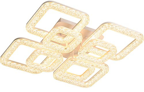 Eurotondisplay LED Deckenlampe DXF-4+4 Deckenleuchte Leuchte Lampe mit Fernbedienung Lichtfarbe/Helligkeit einstellbar dimmbar A+ LED Wohnzimmerleuchte Deckenlampe LED Deckenleuchte (DXF-4+4)