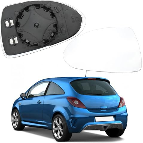 Opaltool Spiegelglas Heizbar Linker Spiegelglas für Außenspiegel Glas Asphärisch Kompatibel mit Opel Corsa D E 2006-2014, Corsa E 2014-2019