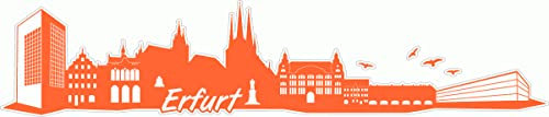 Skyline4u Erfurt Skyline Aufkleber Sticker Autoaufkleber City Gedruckt - 15x3,1cm orange