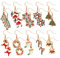 10 Paar Weihnachtsohrringe, Legierung Weihnachts Ohrringe Set mit 20 Ohrstecker Verschluss, Christmas Earrings Set für Kinder Damen Weihnachtsbaum Schneeflocke Rentier Ohrstecker