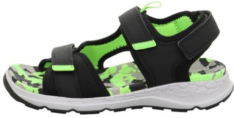 Superfit Jungen Criss Cross Sandale, Schwarz Hellgrün 0000, 42 EU