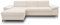 DOMO. collection Ecksofa Curacao, Schlafsofa mit Federkern und Armlehnfunktion in L-Form, Couch mit Schlaffunktion, Sofa, Polsterecke 297 x 160 x 84 cm (BxTxH), creme (weiß)