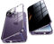 Jonwelsy Anti Peeping Case for iPhone 14 Pro Max, 360° Front and Back Privacy Tempered Glass Cover, Magnetic Bumper (Purple)