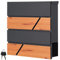 ML-Design Briefkasten Anthrazit/Holzoptik Eiche, Stahl, 37x37x11 cm, Moderner Postkasten mit Zeitungsfach, abschließbar, 2 Schlüssel, Design Wandbriefkasten mit Zeitungsrolle, Mailbox für Wandmontage