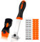 Multi-Purpose Razor Blade Scraper Set,Min Scraper,Heavy Duty Long Handled Razor Scraper With Blades,Cleaning Scraper Tool Adhesive Remover,Removing Sticky, Glue, Decal in The Window, Floor, Stove