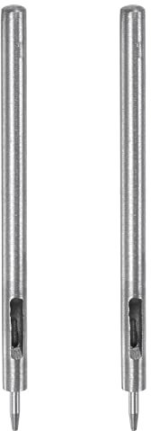 HARFINGTON 2pcs Leather Hole Punch 1mm Straight Round Punch Grommet Snap Rivet Setter for Leather Craft Clothing Handbag Fabric Curtain