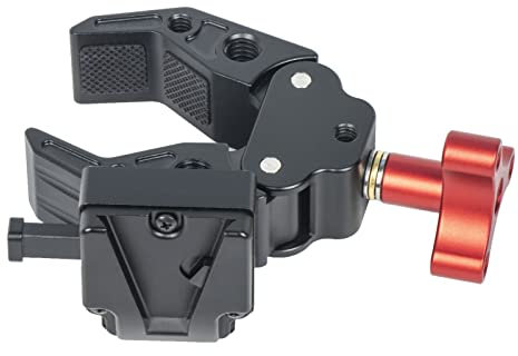 Came-TV V-Mount Batterieklemme, großer offener Winkel und solide Struktur, Adapter mit 1/4 und 3/8 Zoll Schraubenlöchern, Montage an Lichtstativ oder Stativ